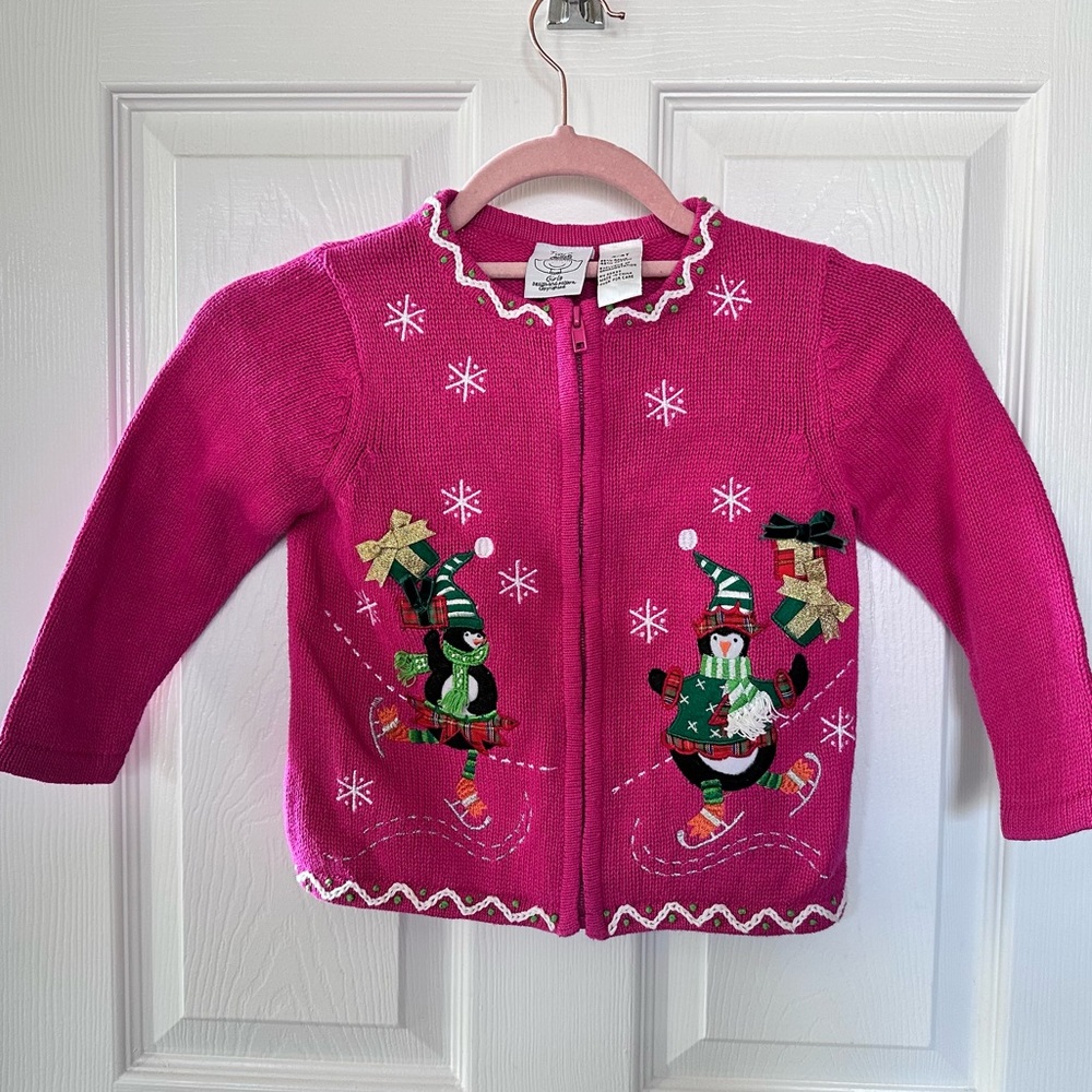 Beautiful Tiara Girls Holiday Sweater 4T